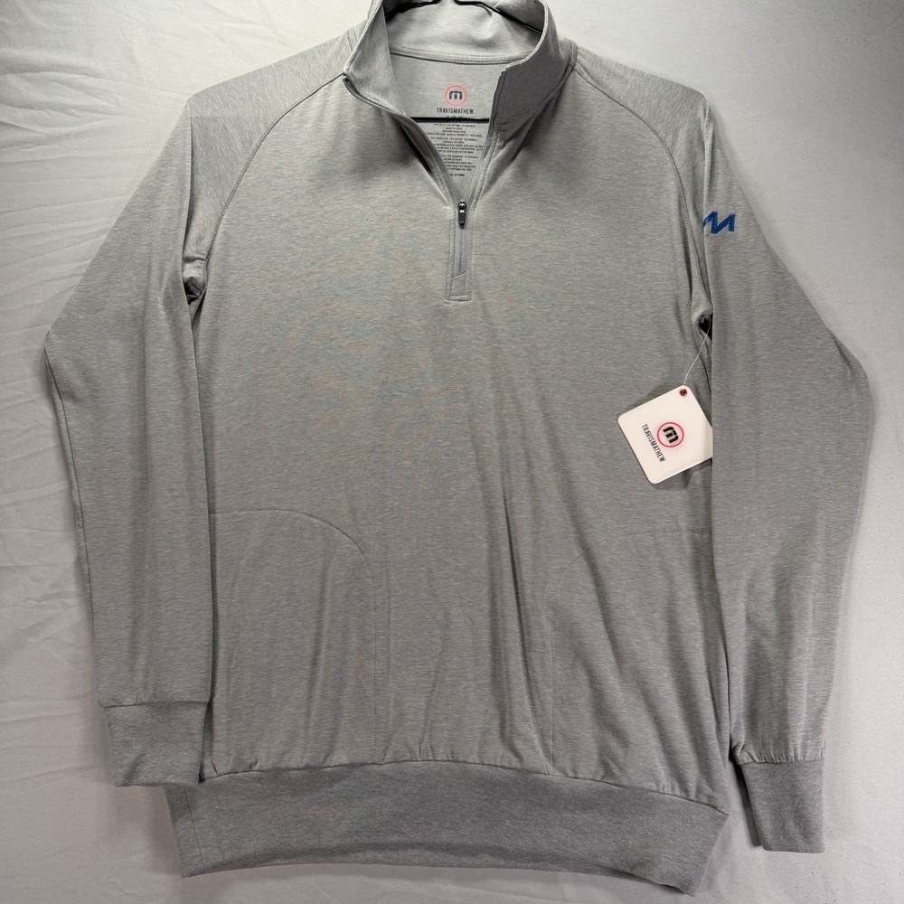 Travis Mathew Quarter Zip Pullover Womens Small Gray 1/4 Golf Stretch NWT